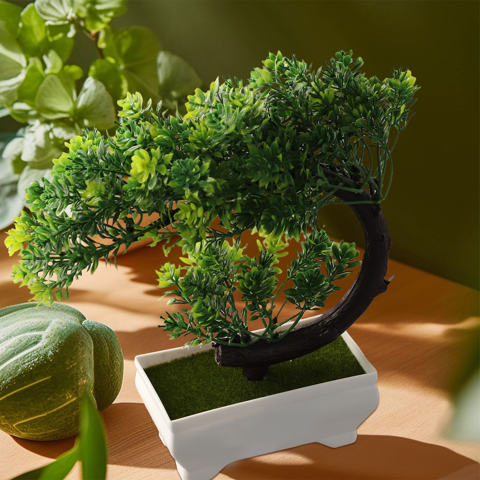 Plastic potted bonsai ornament - Bonsai Garden Desk 评论和价格