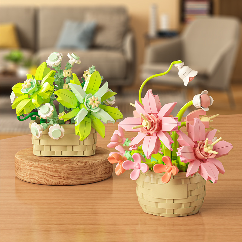 DIY MOC Potted Rose Sunflower  - Bonsai Garden Experts 评论和价格