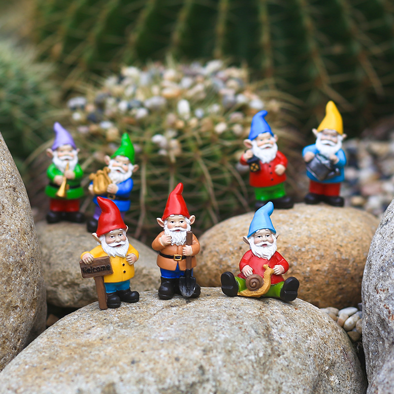 7Pcs/Set Miniature Funny Gnome - Bonsai Garden Desk 评论和价格