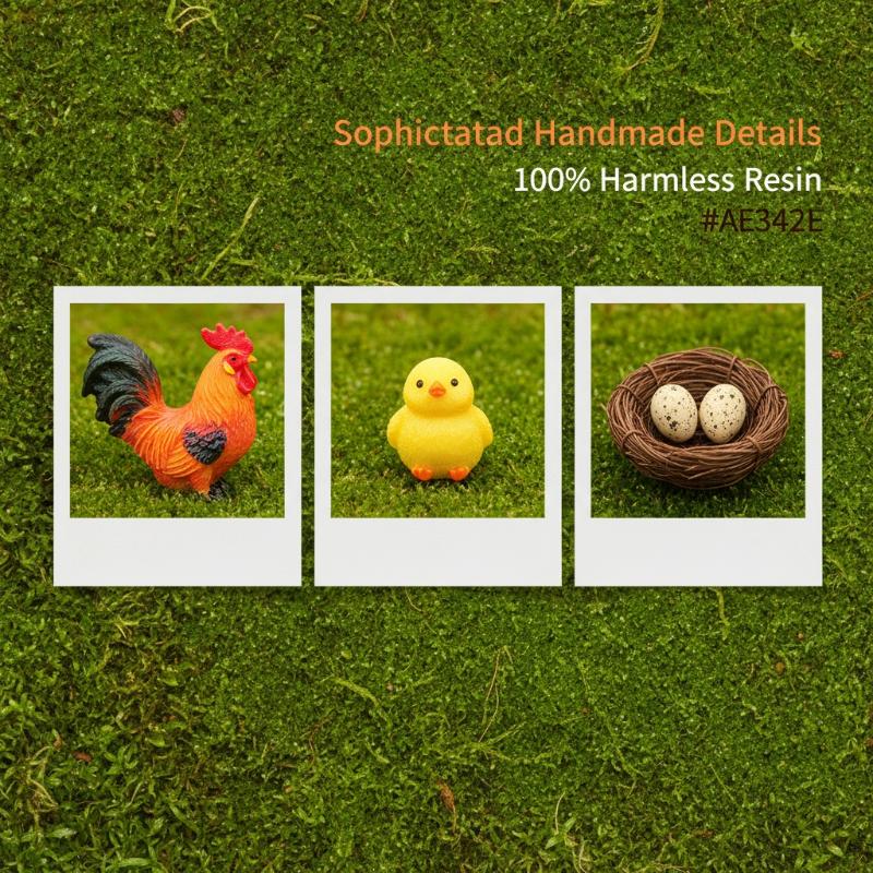 4/5PCS Mini Resin Chicken Fami - Bonsai Garden Desk 评论和价格