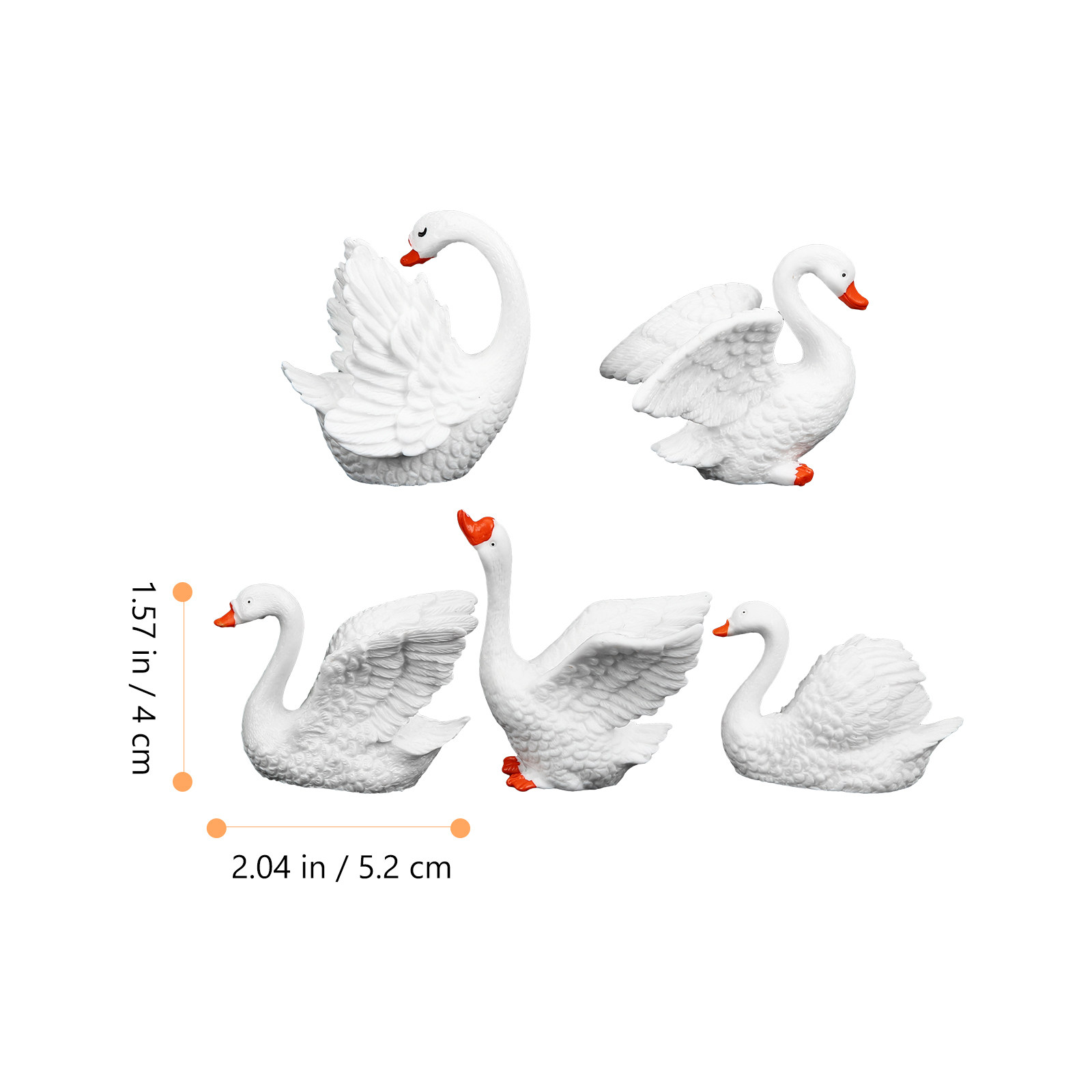 5Pcs Tiny Swan Ornaments Premi - Bonsai Garden Desk 评论和价格